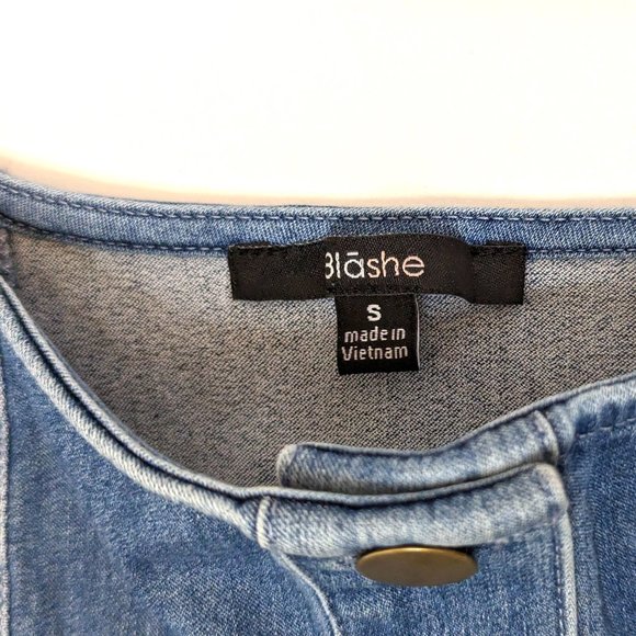 Blashe Cute Blue Denim Button-Front Mid-Length Bodycon Dress Size Women's Small - Picture 3 of 3